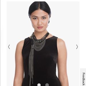 NWT Black Chain Statement Necklace